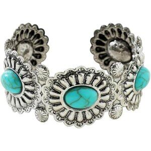 Turquoise Cuff Bracelet Zinc Adjustable Bohemian Gift for Women